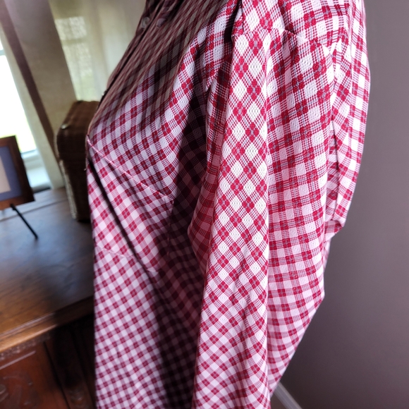 VINTAGE 70'S PLAID DAGGER COLLAR BUTTON DOWN SHIRT - Picture 7 of 10